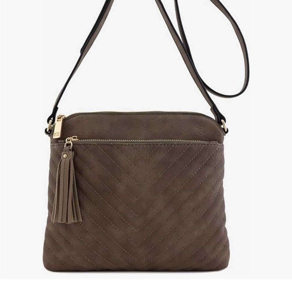Brown Quilted Crossbody Bag